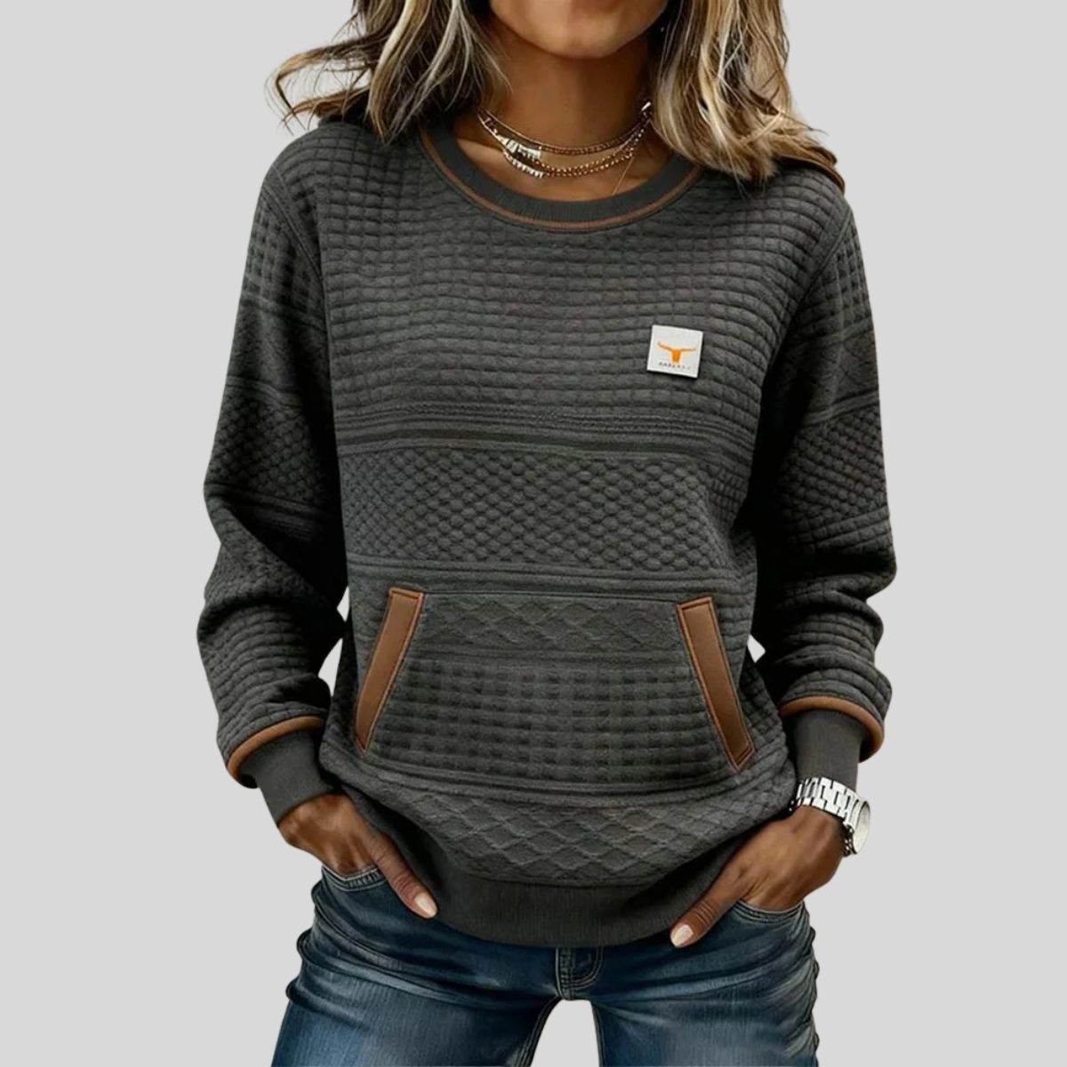 Talinae™ | Crew Neck Colorblock Sweatshirt