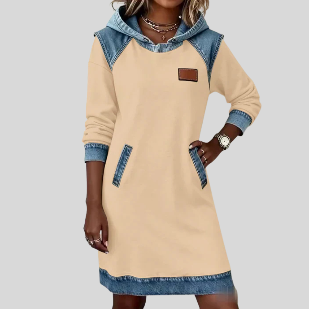 Charlotte™ | Cozy Contrast Hooded Dress