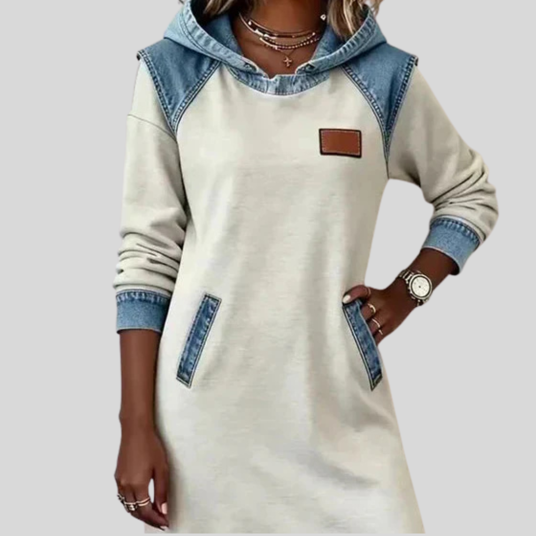 Charlotte™ | Cozy Contrast Hooded Dress