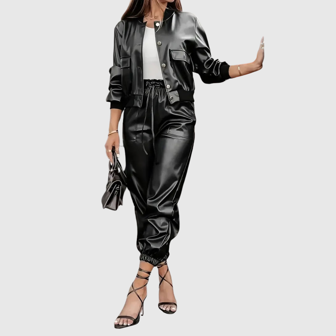Livia - Luxe Leather Two-Piece Set