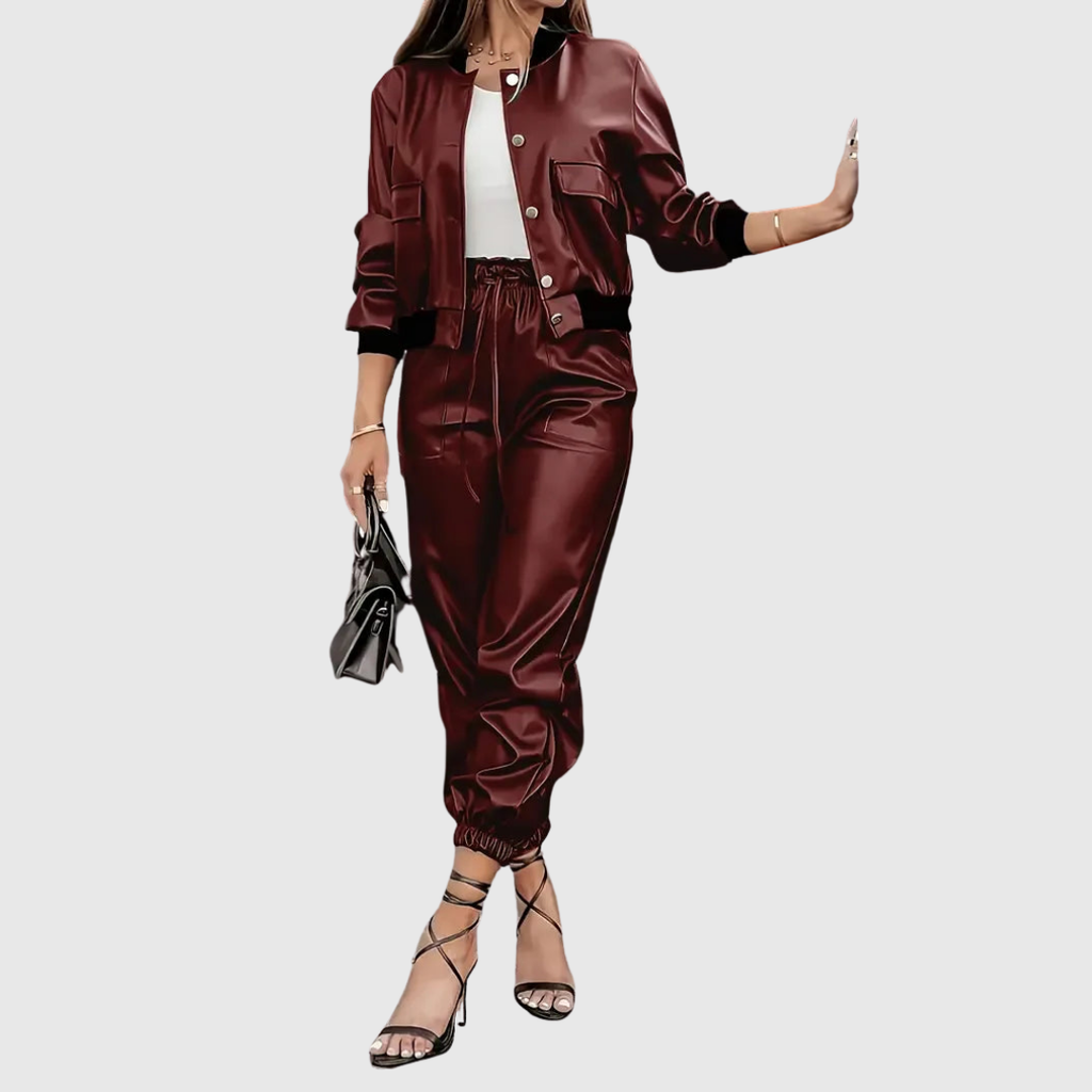 Livia - Luxe Leather Two-Piece Set