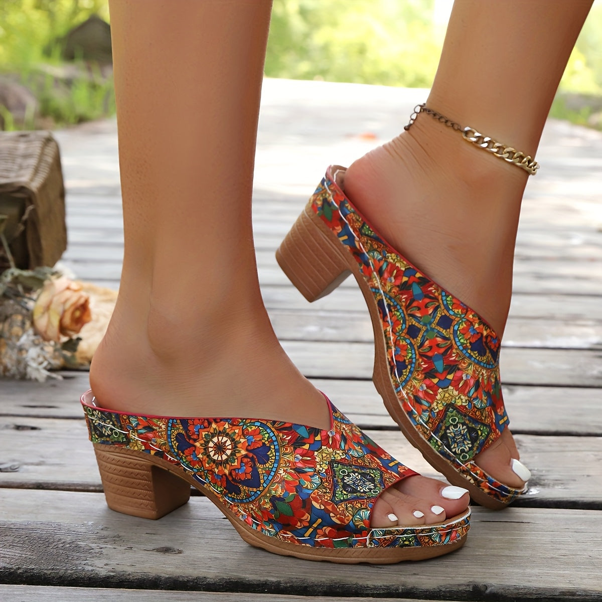 SOPHIA – FLORAL HEEL SANDALS
